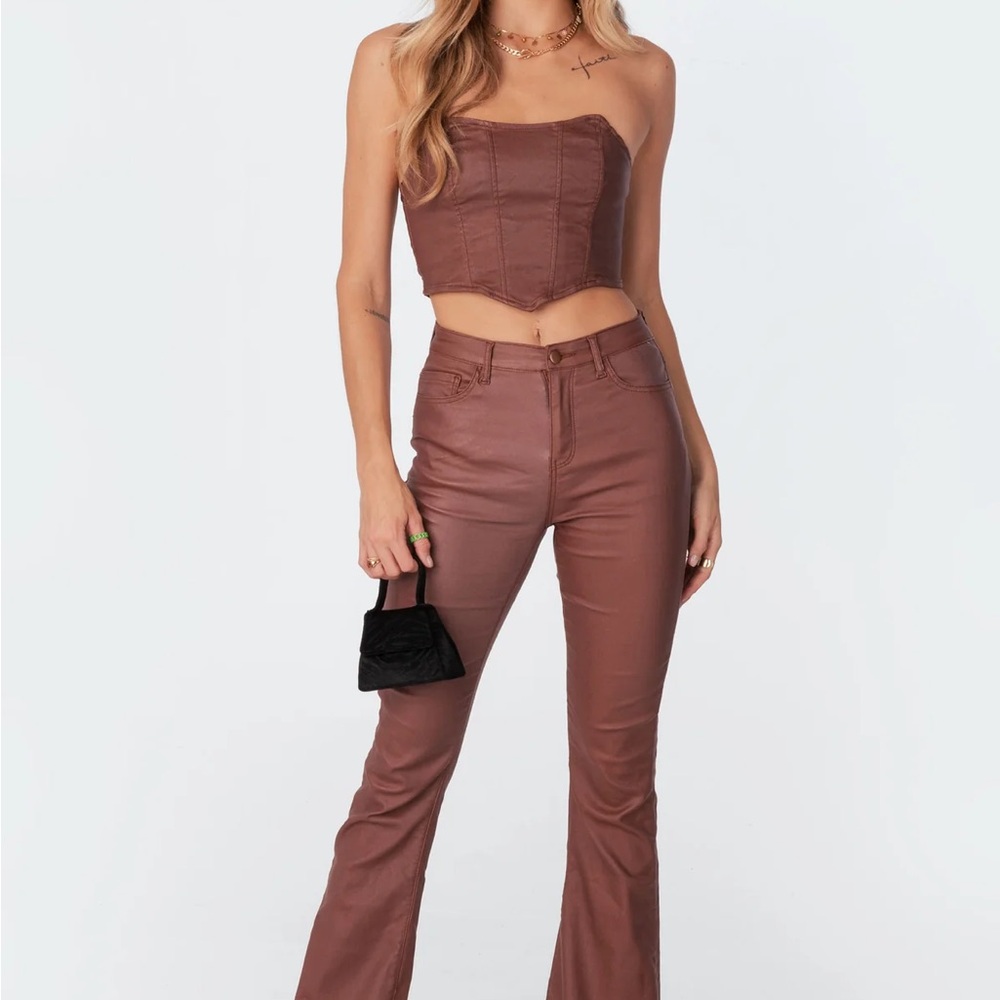 Edikted faux leather pants